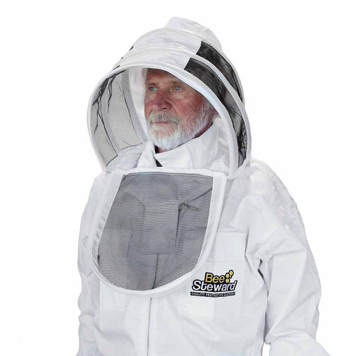 JTLB Bee Suit Protective Equipment, Comfortable Honey Clothing Set With Removable Scarf And Elastic Bands For Beekeeping, Polyester Cotton, Coffee, L, XL, XXL (XXL