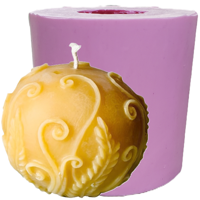 Fern Swirl Ball Candle Mould | 3.5"