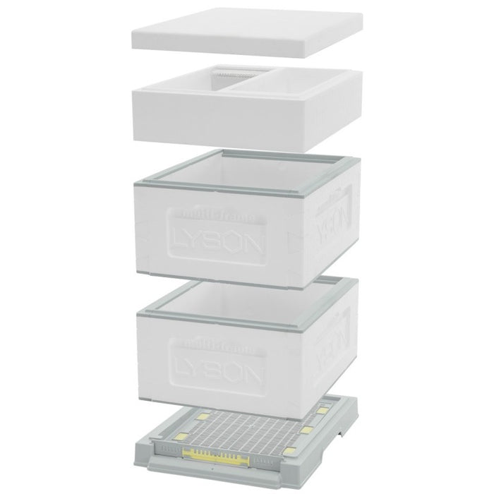 Polystyrene Hive Kit | Unpainted | Low Roof | Multi-Frame | Lyson