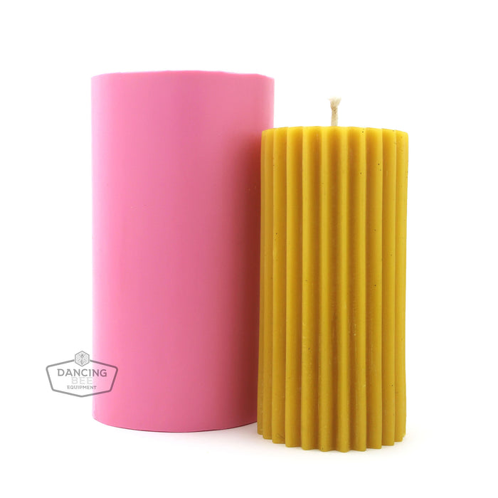 Fluted Pillar Candle Mould | 2.5" x 5"