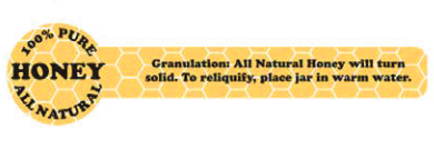 Tamper Evident Sticker | Natural Honey Granulation